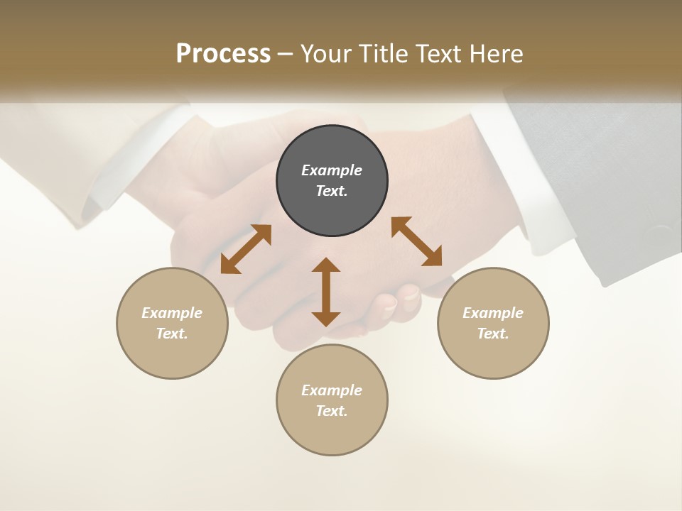 Two People Shaking Hands In Front Of A White Background PowerPoint Template