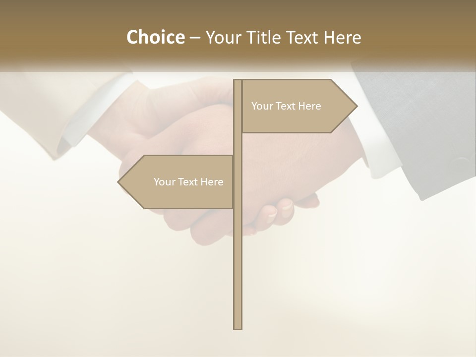 Two People Shaking Hands In Front Of A White Background PowerPoint Template