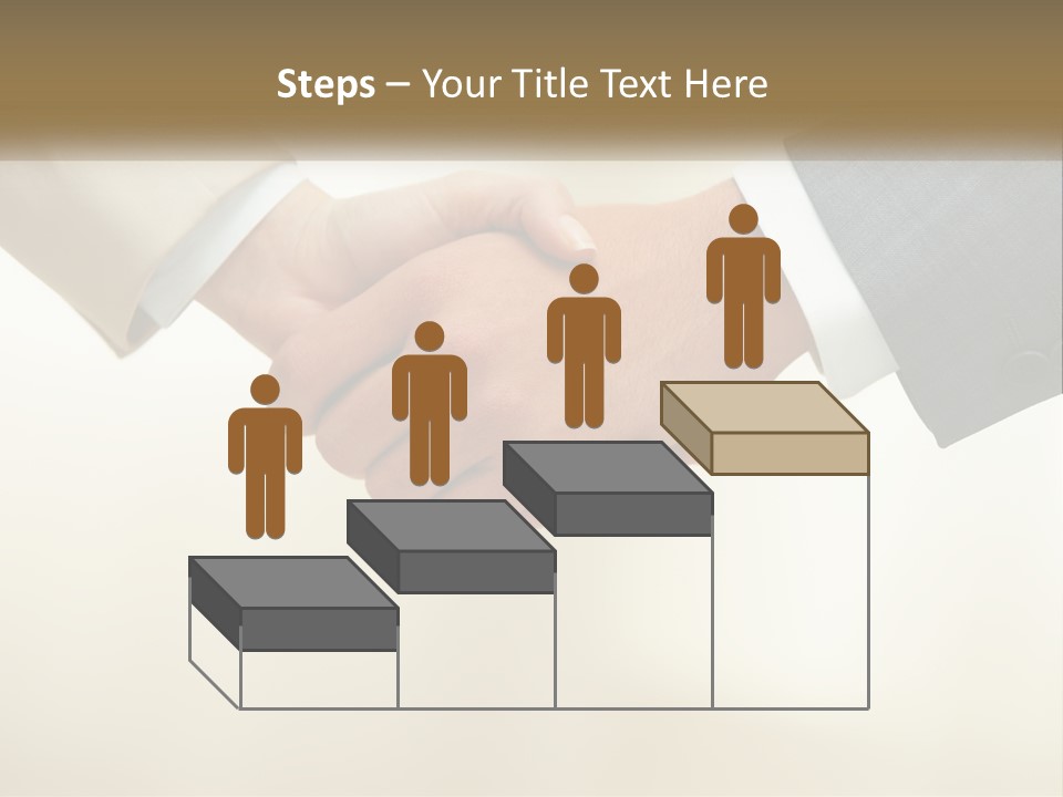 Two People Shaking Hands In Front Of A White Background PowerPoint Template