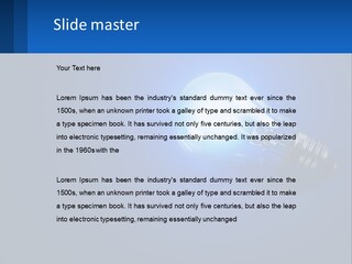 A Light Bulb On A Blue Background With A Place For Text PowerPoint Template