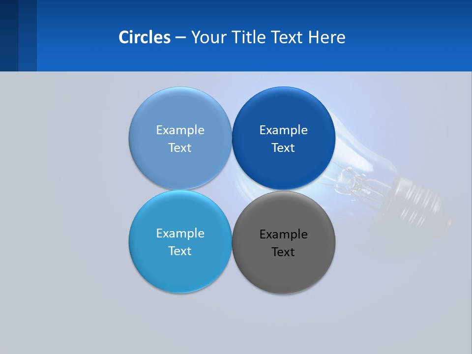 A Light Bulb On A Blue Background With A Place For Text PowerPoint Template