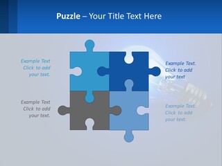 A Light Bulb On A Blue Background With A Place For Text PowerPoint Template