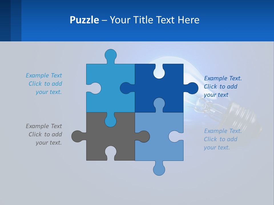 A Light Bulb On A Blue Background With A Place For Text PowerPoint Template