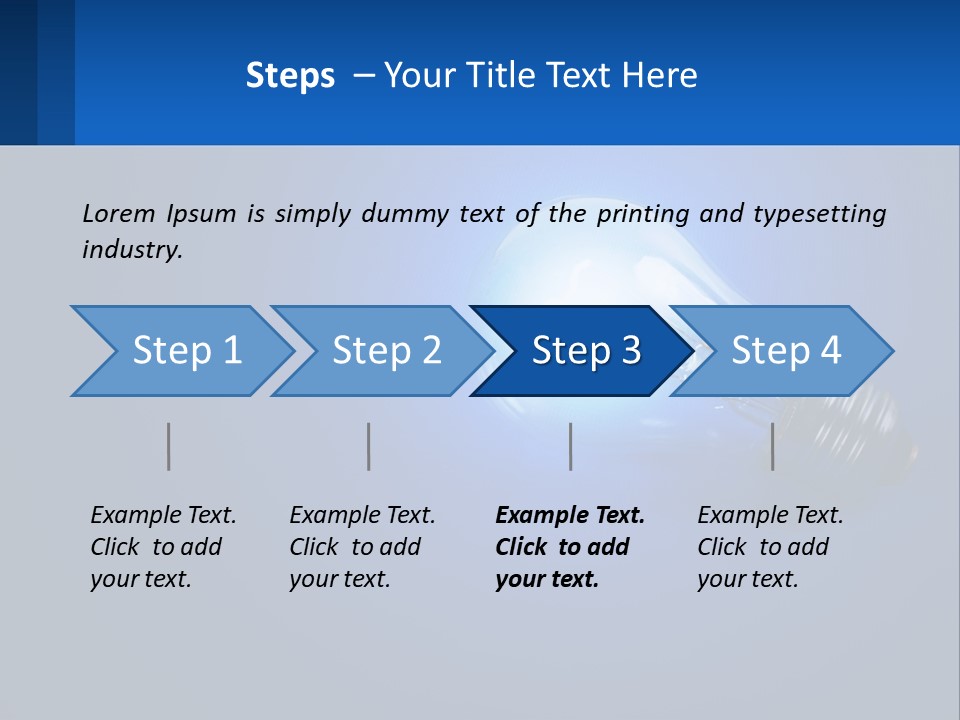 A Light Bulb On A Blue Background With A Place For Text PowerPoint Template