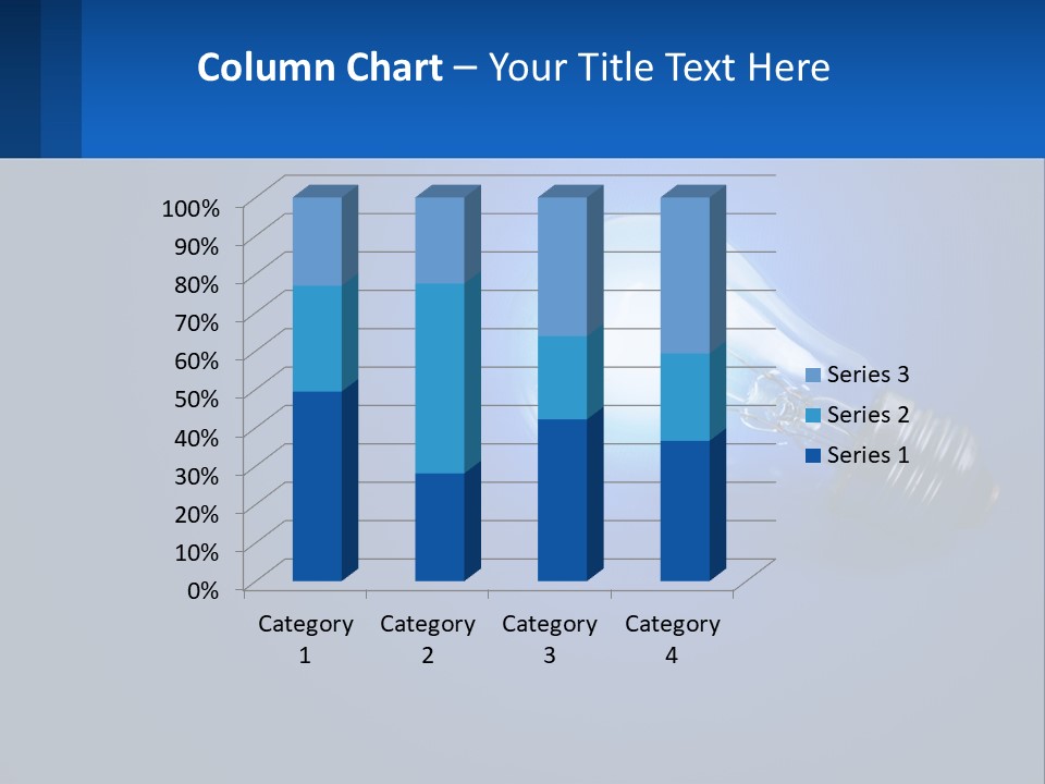 A Light Bulb On A Blue Background With A Place For Text PowerPoint Template