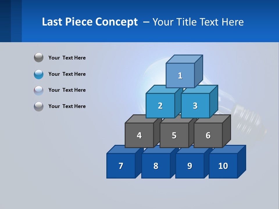 A Light Bulb On A Blue Background With A Place For Text PowerPoint Template