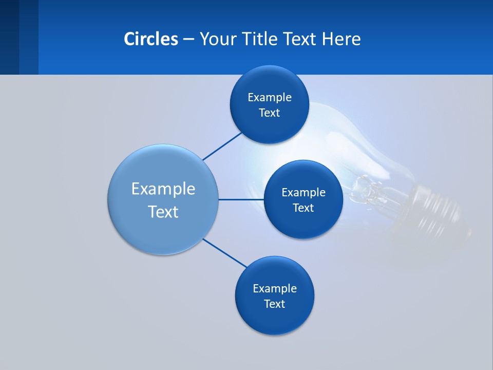 A Light Bulb On A Blue Background With A Place For Text PowerPoint Template