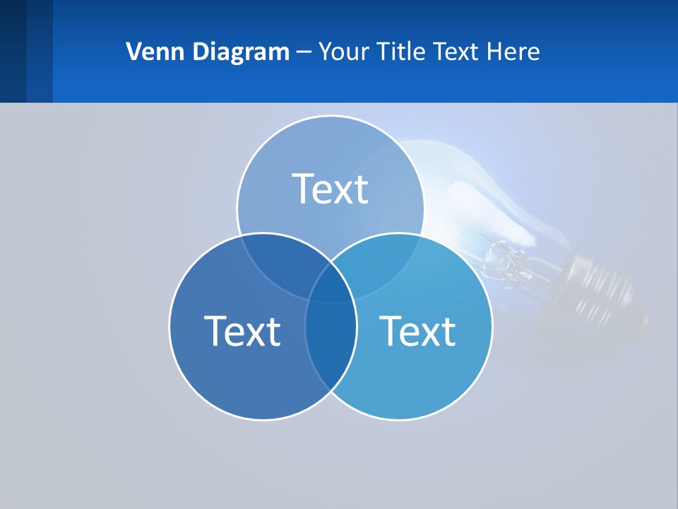 A Light Bulb On A Blue Background With A Place For Text PowerPoint Template