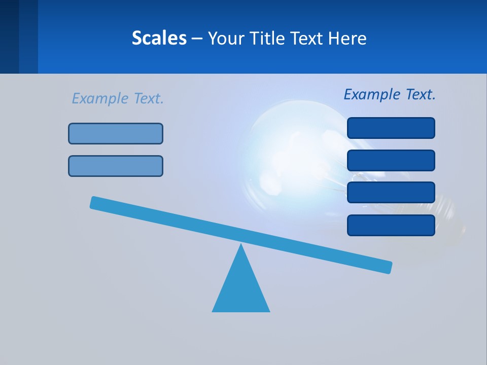 A Light Bulb On A Blue Background With A Place For Text PowerPoint Template