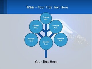 A Light Bulb On A Blue Background With A Place For Text PowerPoint Template
