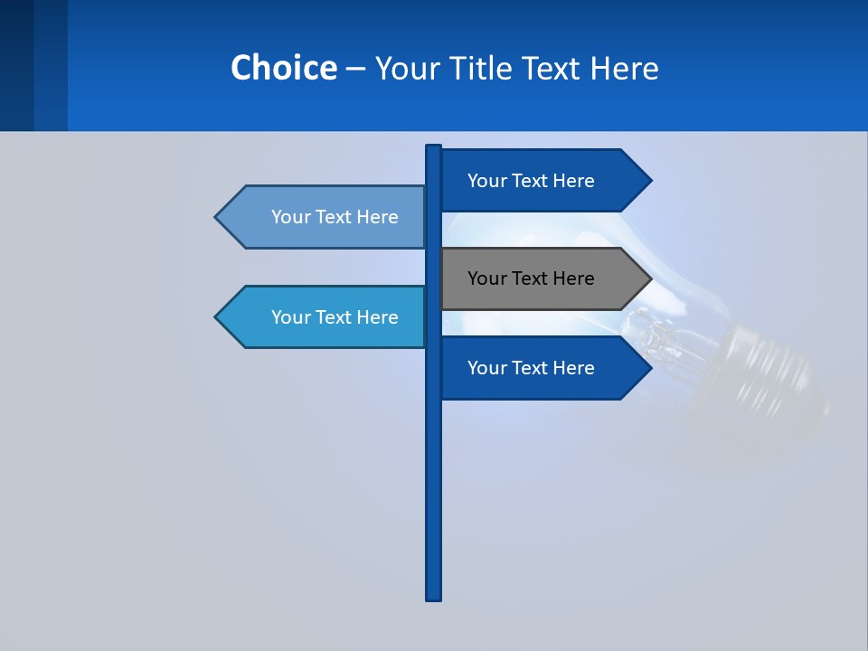A Light Bulb On A Blue Background With A Place For Text PowerPoint Template