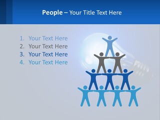 A Light Bulb On A Blue Background With A Place For Text PowerPoint Template