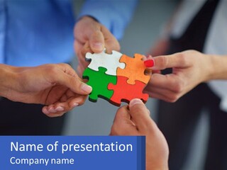 A Group Of People Putting Pieces Of A Puzzle Together PowerPoint Template