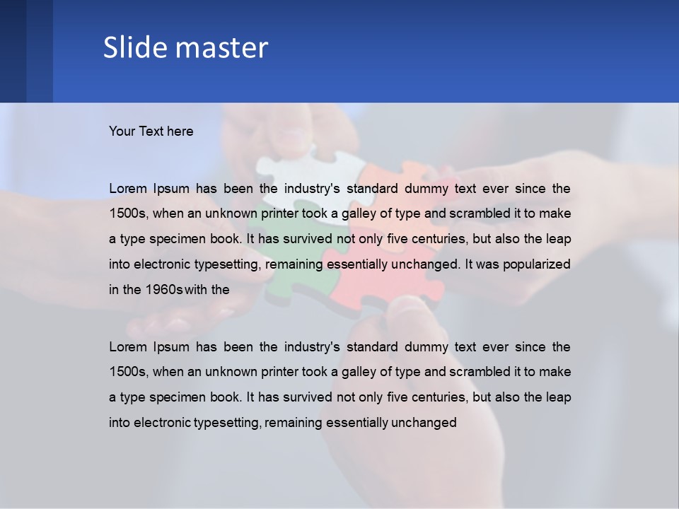 A Group Of People Putting Pieces Of A Puzzle Together PowerPoint Template