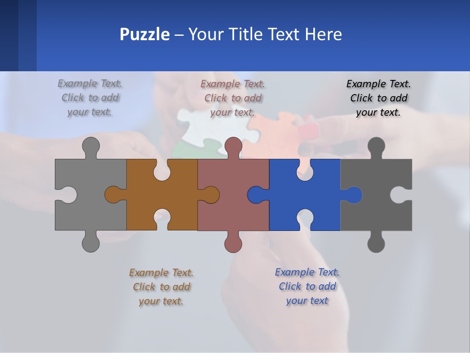 A Group Of People Putting Pieces Of A Puzzle Together PowerPoint Template
