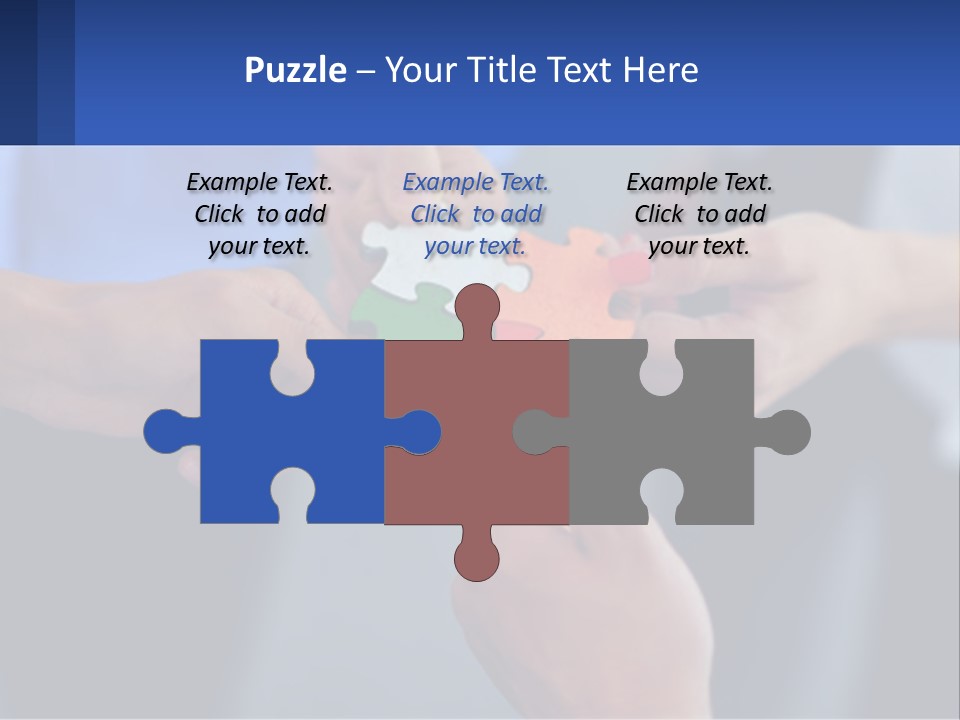 A Group Of People Putting Pieces Of A Puzzle Together PowerPoint Template