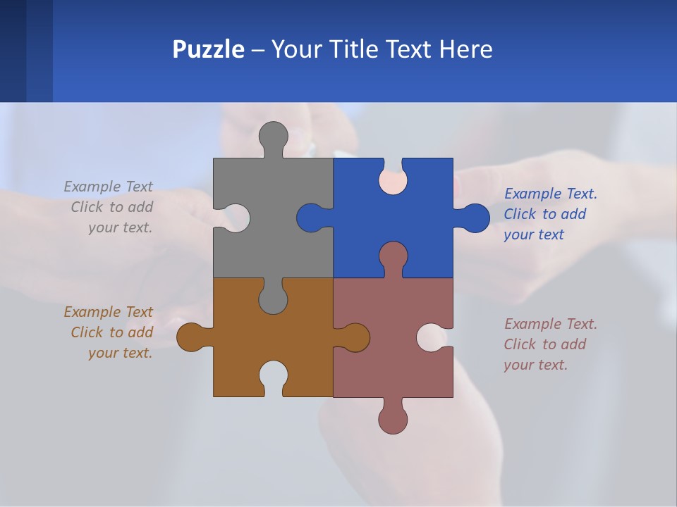 A Group Of People Putting Pieces Of A Puzzle Together PowerPoint Template
