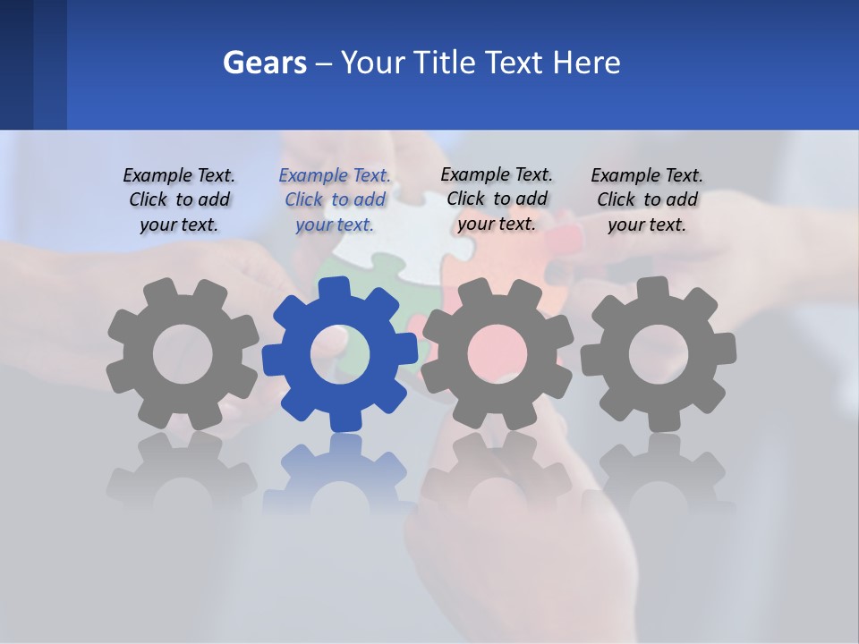 A Group Of People Putting Pieces Of A Puzzle Together PowerPoint Template