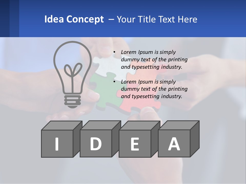 A Group Of People Putting Pieces Of A Puzzle Together PowerPoint Template