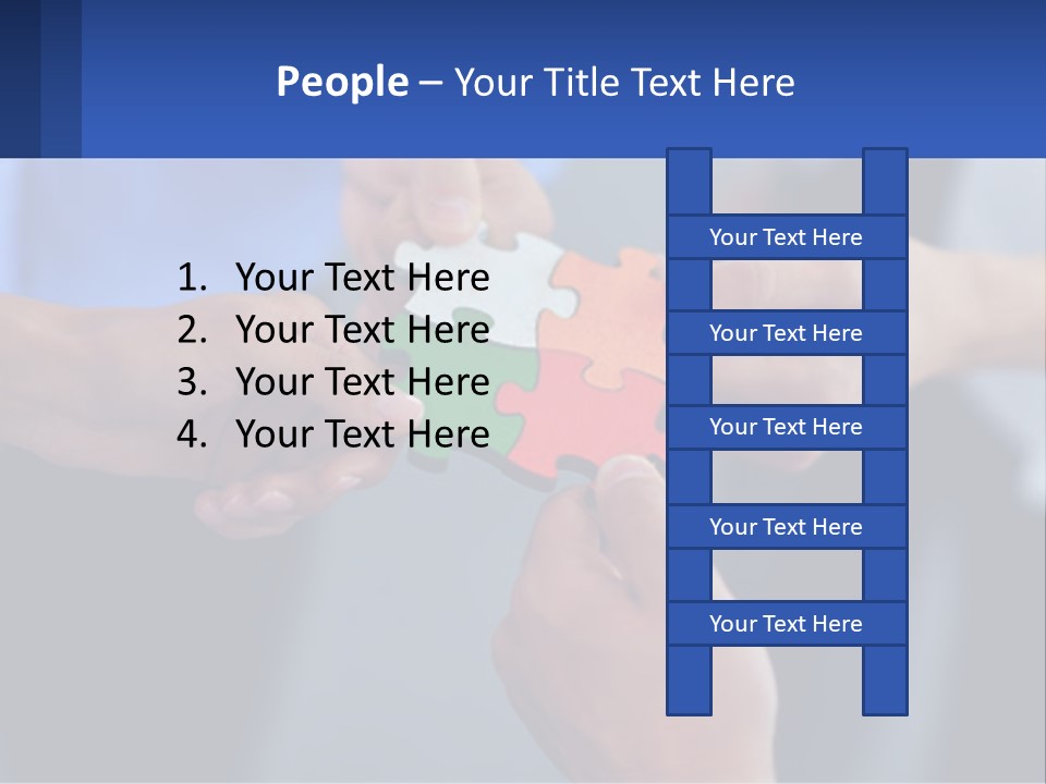 A Group Of People Putting Pieces Of A Puzzle Together PowerPoint Template