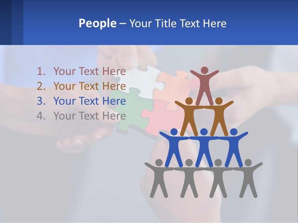 A Group Of People Putting Pieces Of A Puzzle Together PowerPoint Template