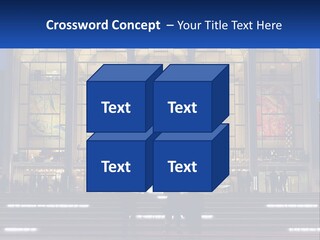 A Group Of People Standing In Front Of A Building PowerPoint Template