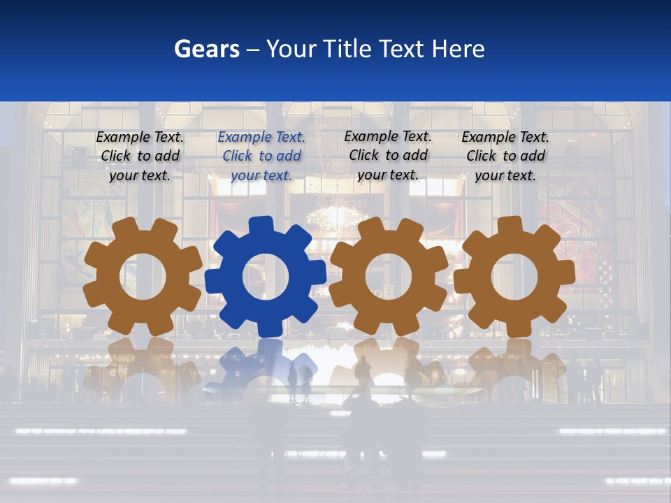 A Group Of People Standing In Front Of A Building PowerPoint Template