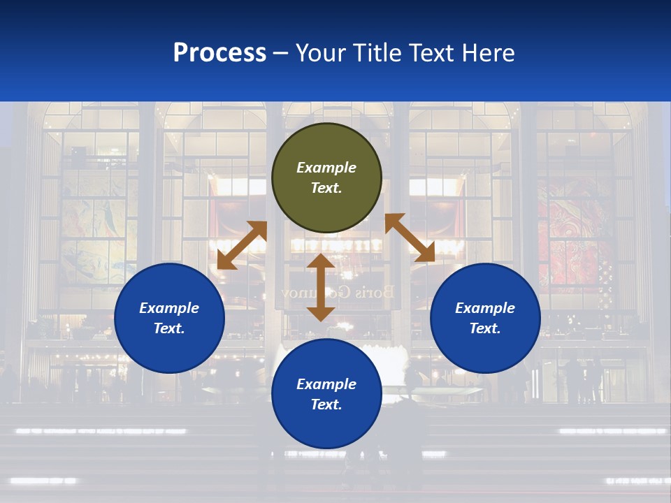 A Group Of People Standing In Front Of A Building PowerPoint Template