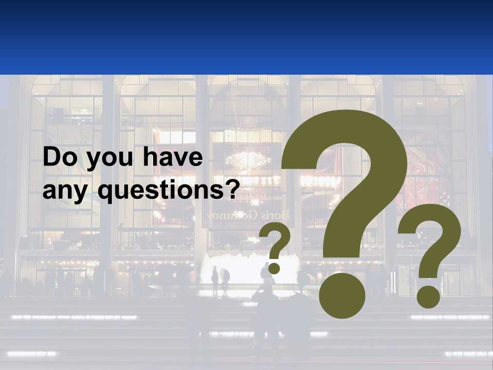 A Group Of People Standing In Front Of A Building PowerPoint Template