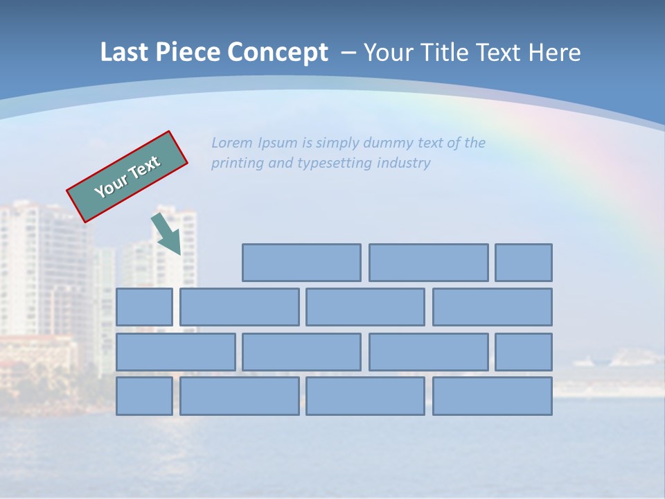 A Rainbow Over A City With A Cruise Ship In The Background PowerPoint Template