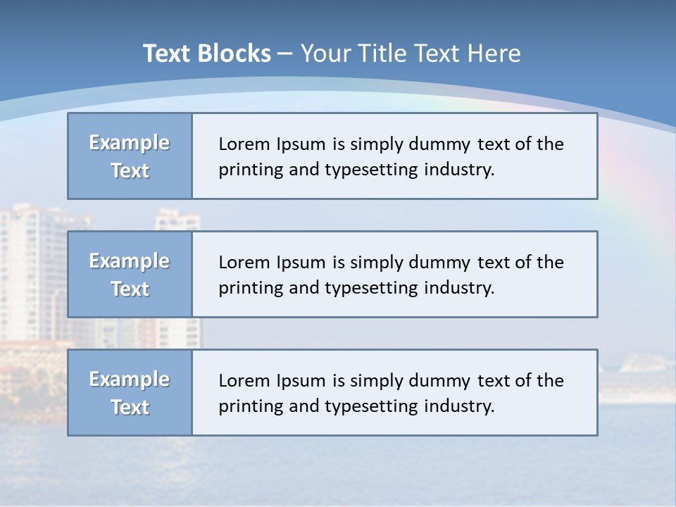 A Rainbow Over A City With A Cruise Ship In The Background PowerPoint Template