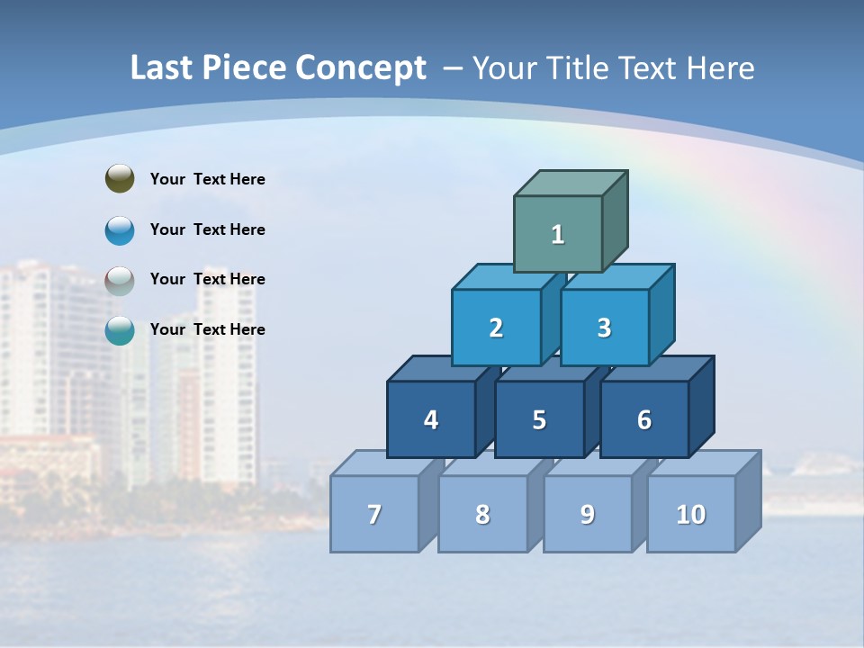 A Rainbow Over A City With A Cruise Ship In The Background PowerPoint Template