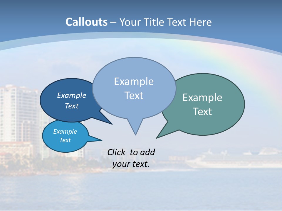 A Rainbow Over A City With A Cruise Ship In The Background PowerPoint Template