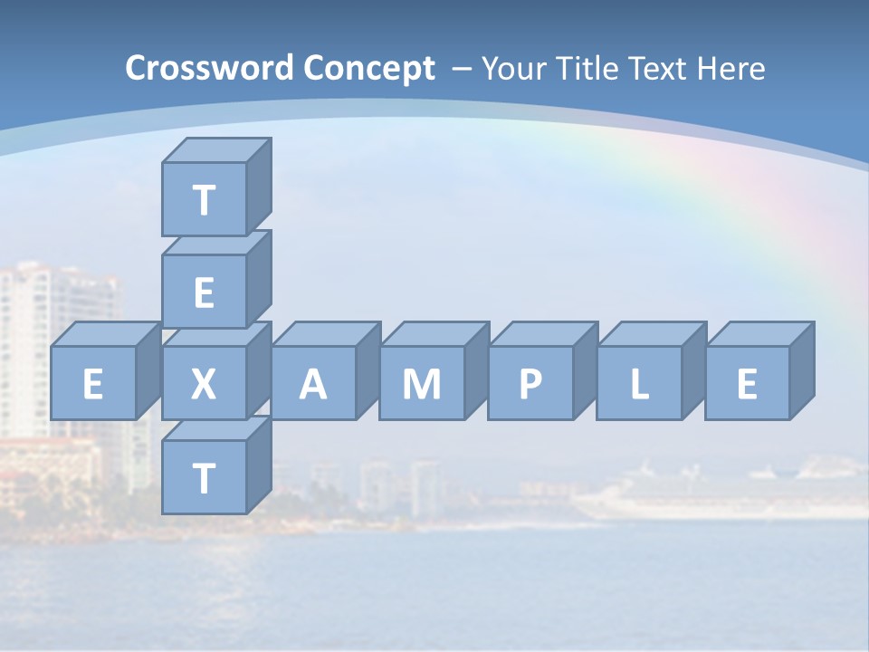 A Rainbow Over A City With A Cruise Ship In The Background PowerPoint Template