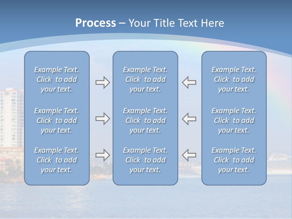 A Rainbow Over A City With A Cruise Ship In The Background PowerPoint Template