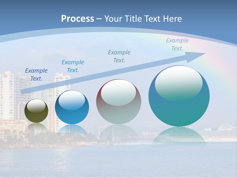 A Rainbow Over A City With A Cruise Ship In The Background PowerPoint Template