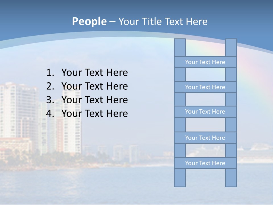 A Rainbow Over A City With A Cruise Ship In The Background PowerPoint Template