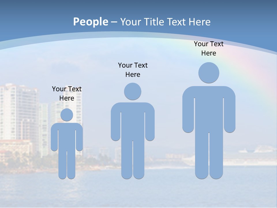 A Rainbow Over A City With A Cruise Ship In The Background PowerPoint Template