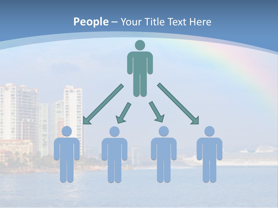 A Rainbow Over A City With A Cruise Ship In The Background PowerPoint Template
