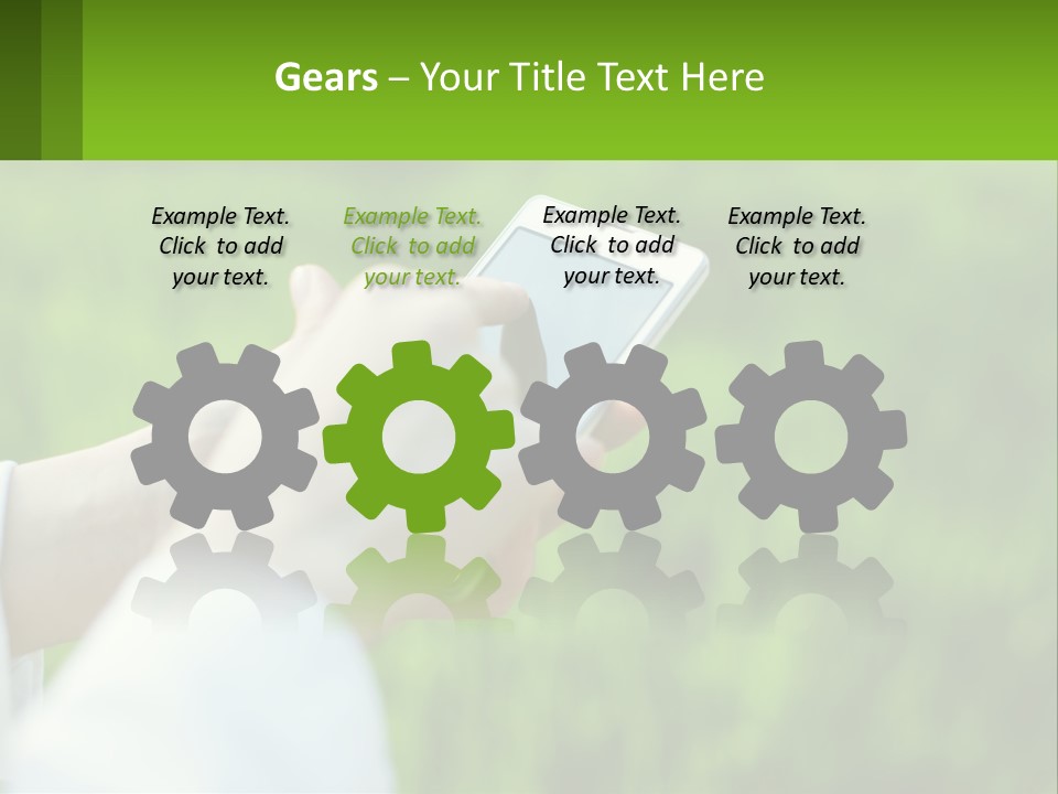 A Person Holding A Cell Phone In Their Hand PowerPoint Template