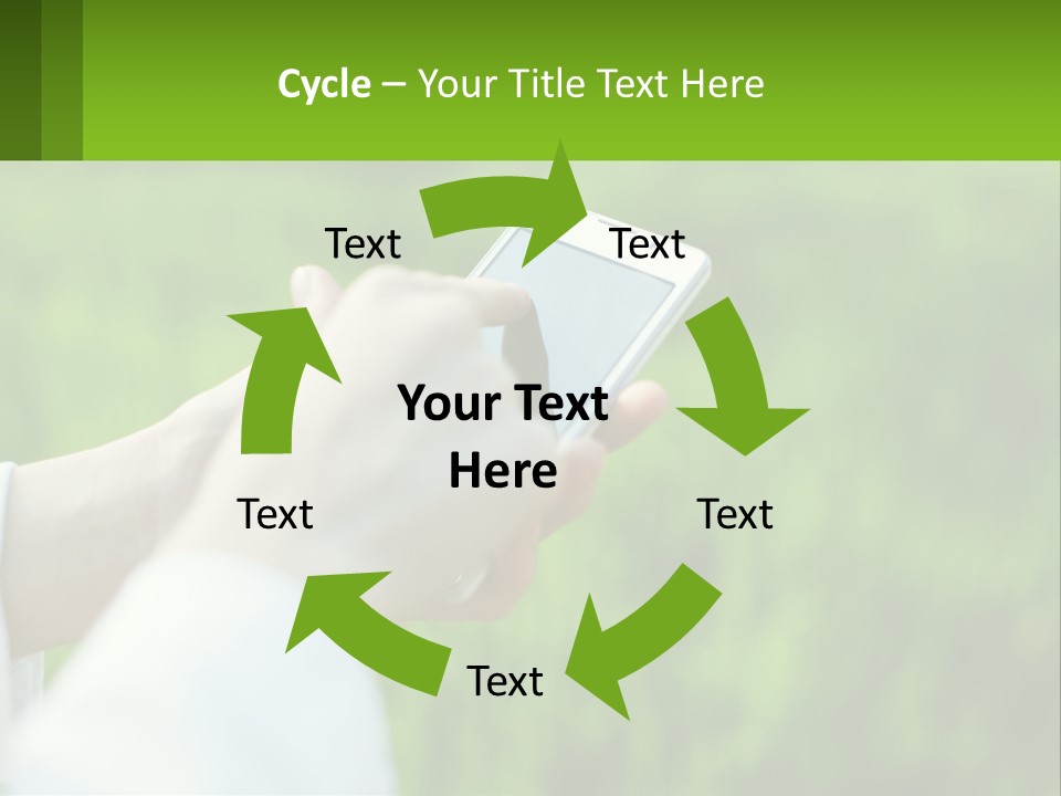 A Person Holding A Cell Phone In Their Hand PowerPoint Template