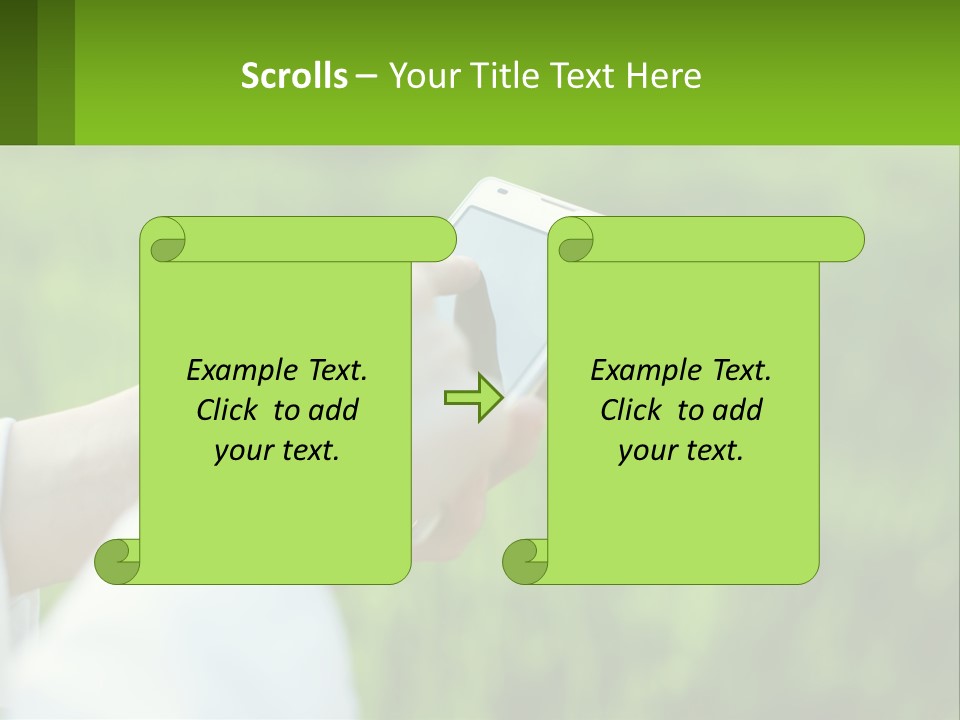 A Person Holding A Cell Phone In Their Hand PowerPoint Template