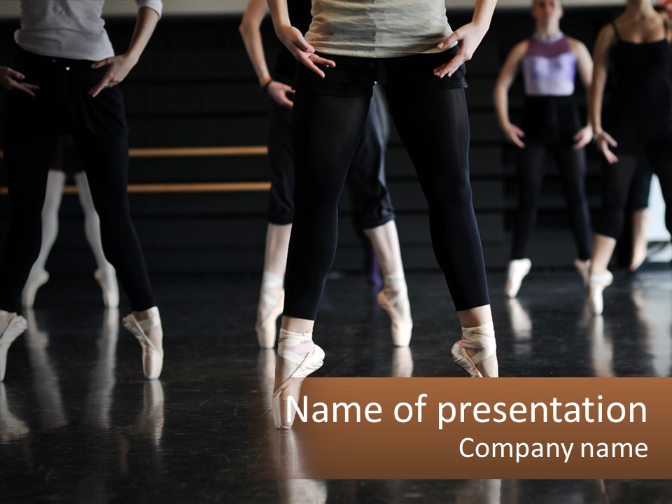 A Group Of Ballet Dancers In A Dance Studio PowerPoint Template