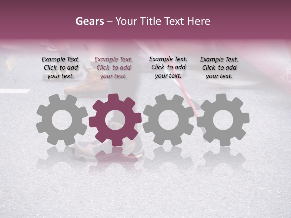 A Group Of People Walking Across A Street PowerPoint Template