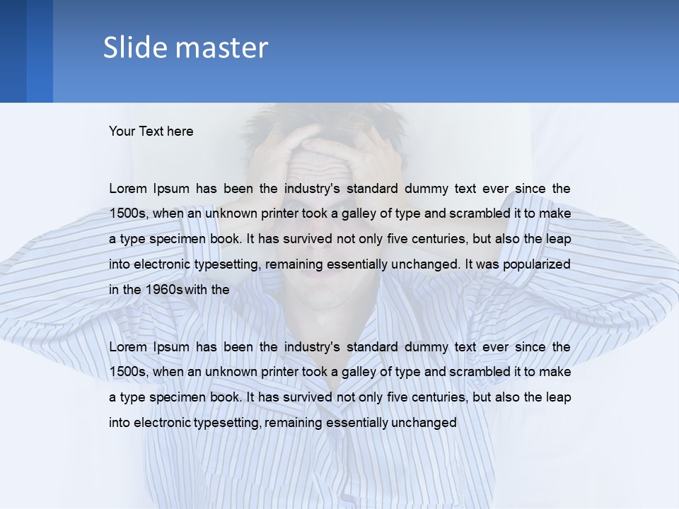 A Man Covering His Eyes While Laying In Bed PowerPoint Template