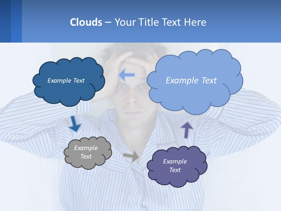 A Man Covering His Eyes While Laying In Bed PowerPoint Template