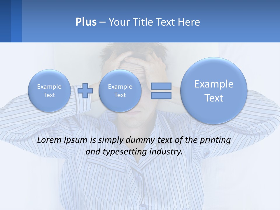 A Man Covering His Eyes While Laying In Bed PowerPoint Template