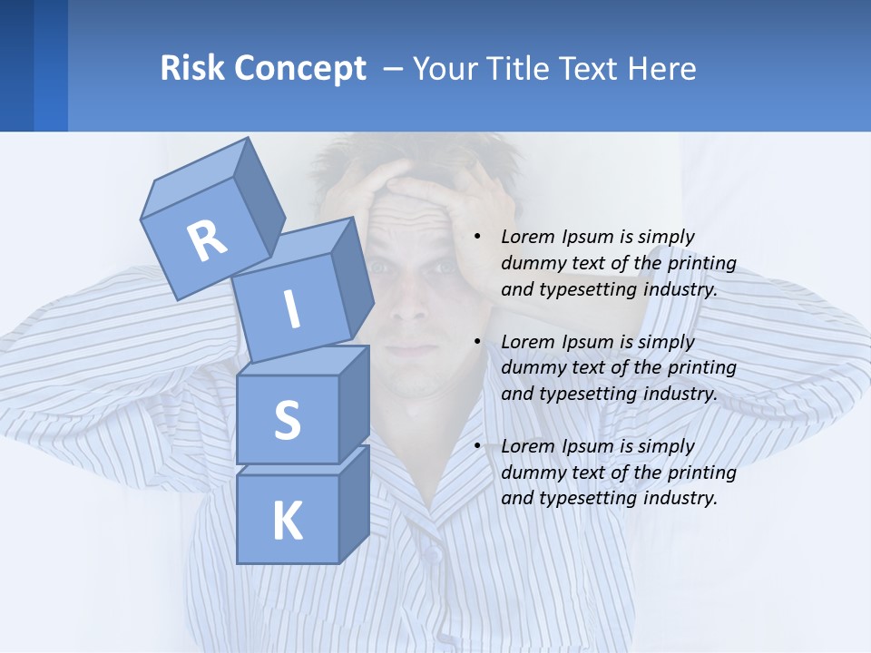 A Man Covering His Eyes While Laying In Bed PowerPoint Template