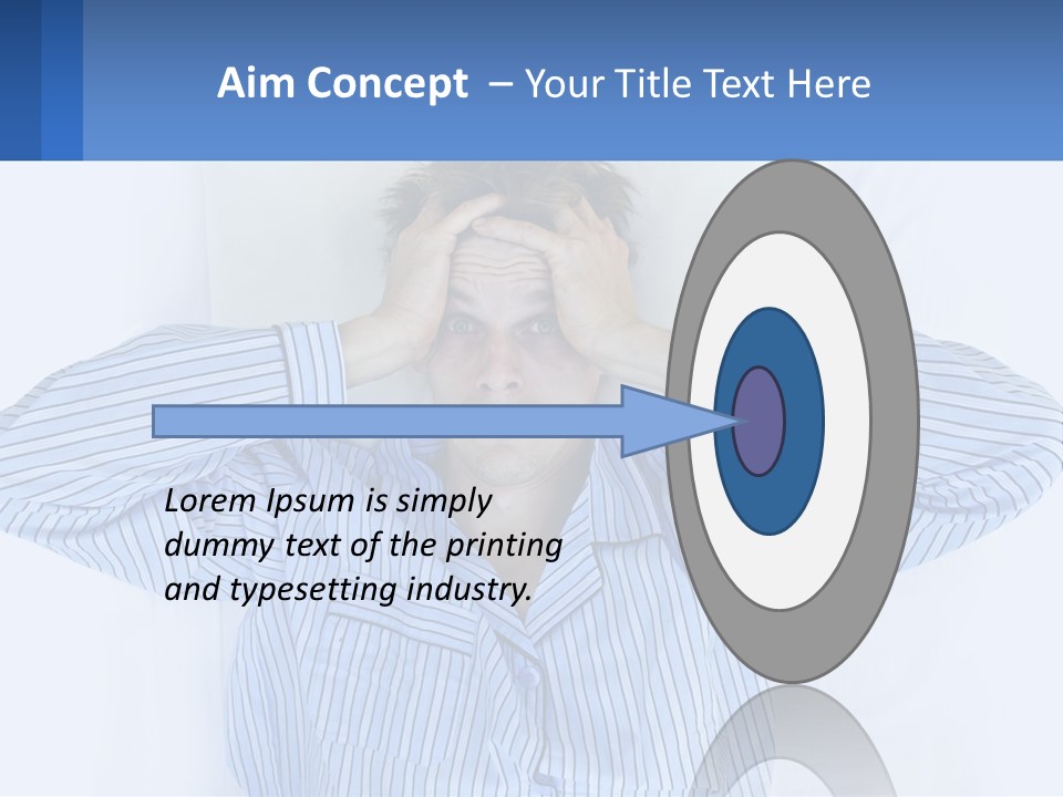 A Man Covering His Eyes While Laying In Bed PowerPoint Template