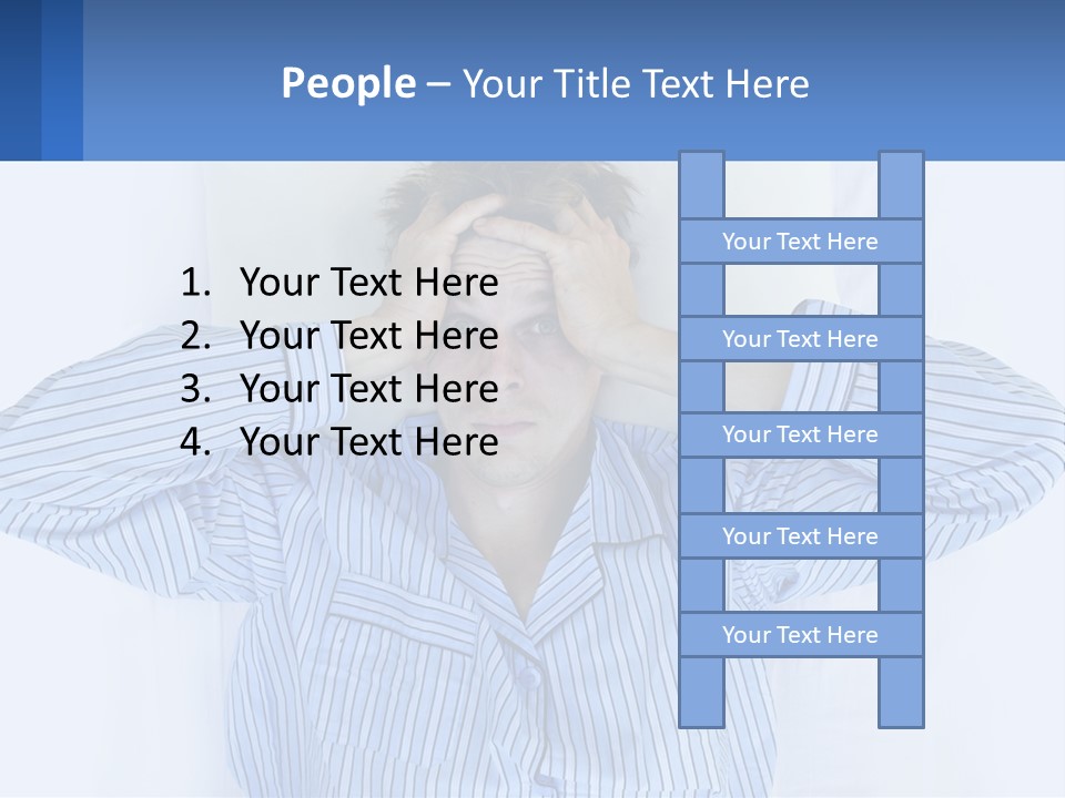 A Man Covering His Eyes While Laying In Bed PowerPoint Template